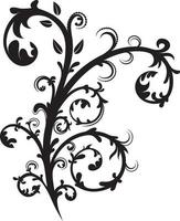 zwart bloemen element silhouet vector