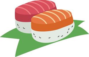 paar- van sushi, illustratie, vector Aan wit achtergrond.