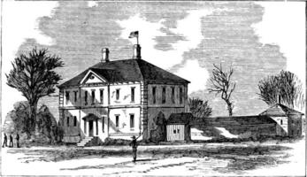 burnard's huis, wijnoogst illustratie. vector