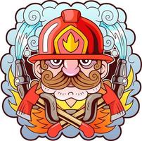 dapper tekenfilm brandweerman vector