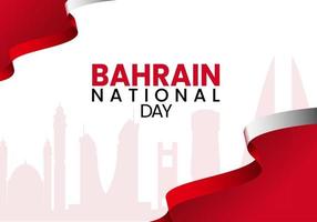 Bahrein nationaal dag viering met oriëntatiepunten vector