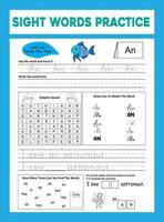 zicht woorden praktijk werkblad vector