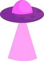 roze ufo, illustratie, vector Aan wit achtergrond.