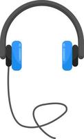 blauw koptelefoon, illustratie, vector Aan wit achtergrond.