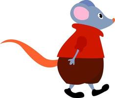 muis met trui, illustratie, vector Aan wit achtergrond.