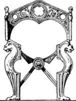middeleeuws klapstoel, wijnoogst illustratie. vector