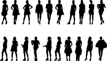 modieus vrouwen werkzaamheid silhouet, hoog oplossing, en realistisch. vector