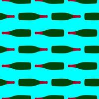 Champagne fles, naadloos patroon Aan licht blauw achtergrond. vector