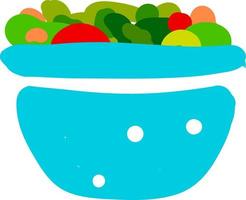 fruit salade, illustratie, vector Aan wit achtergrond.