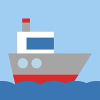 schip Aan water, illustratie, vector Aan wit achtergrond.