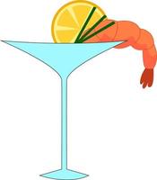 cocktail met citroen, illustratie, vector Aan wit achtergrond.