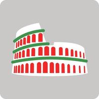 Italiaans colosseum, illustratie, vector, Aan een wit achtergrond. vector