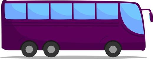 Purper bus, illustratie, vector Aan wit achtergrond.