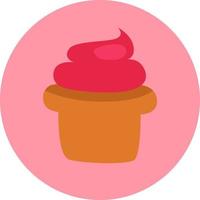 muffin met rood room, illustratie, vector Aan een wit achtergrond.