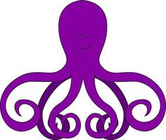 Purper Octopus, illustratie, vector Aan wit achtergrond.