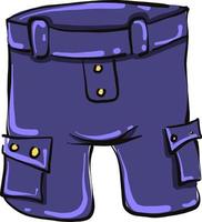 Purper shorts , illustratie, vector Aan wit achtergrond