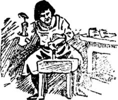 schoenmaker, wijnoogst illustratie. vector