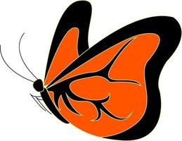 oranje vlinder, illustratie, vector Aan wit achtergrond.