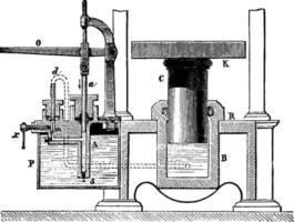 hydraulisch druk op, wijnoogst illustratie. vector