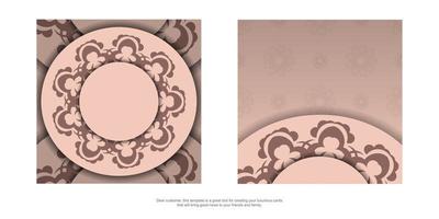 roze kleur folder met Indisch patroon voor uw ontwerp. vector