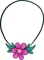 roze bloem ketting, illustratie, vector Aan wit achtergrond.