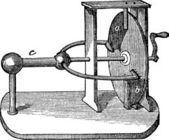 bord elektrisch machine, wijnoogst illustratie. vector
