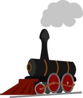 zwart locomotief, illustratie, vector Aan wit achtergrond