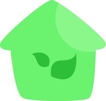groen huis, illustratie, vector Aan een wit achtergrond.