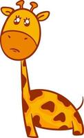 verdrietig giraffe, illustratie, vector Aan wit achtergrond