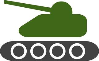 groen leger tank, illustratie, vector Aan wit achtergrond.