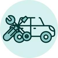 auto reparatie winkel, illustratie, vector Aan een wit achtergrond.