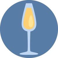 Champagne in glas, illustratie, vector, Aan een wit achtergrond. vector