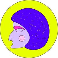 vrouw met reusachtig neus, illustratie, vector Aan wit achtergrond.
