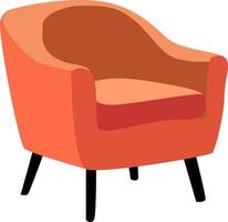 oranje fauteuil, illustratie, vector Aan wit achtergrond.