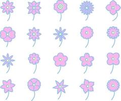 delicaat bloemen, illustratie, vector, Aan een wit achtergrond. vector