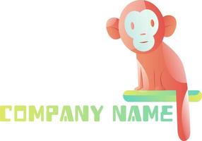 roze aap logo vector illustratie Aan een wit achtergrond