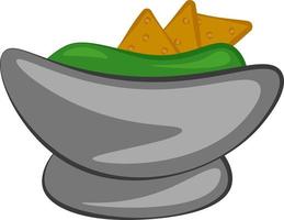 een gezond guacamole duik, vector of kleur illustratie.