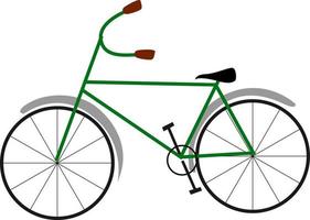 groen fiets, illustratie, vector Aan wit achtergrond.