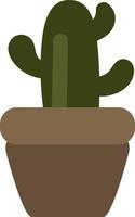 groot cactus in bruin pot, illustratie, Aan een wit achtergrond. vector