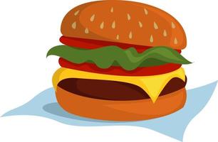groot hamburger , illustratie, vector Aan wit achtergrond
