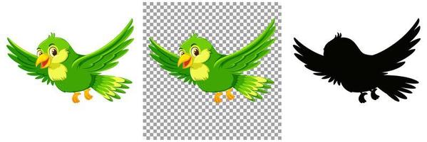 groene vogel stripfiguur vector