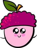 schattig lychee fruit, illustratie, vector Aan wit achtergrond.