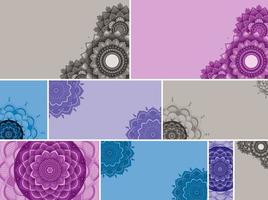 prachtige kleur mandala achtergrond set vector