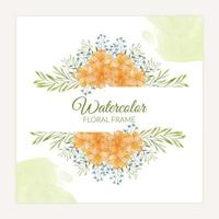 handgeschilderde aquarel bloem frame voor decoratie vector