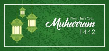 islamitisch nieuwjaar gelukkig muharram groetontwerp vector