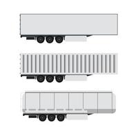 vrachtcontainer met aanhangerwagen vector