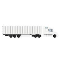 container met aanhanger vrachtwagen met koude opslag zwaar vector