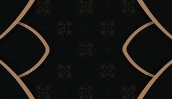 zwart banier sjabloon met wijnoogst bruin ornament voor ontwerp onder uw logo vector