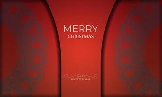 ansichtkaart sjabloon vrolijk Kerstmis rood kleur met winter bordeaux ornament vector