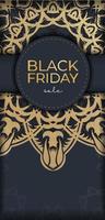 feestelijk reclame voor zwart vrijdag verkoop donker blauw met meetkundig patroon vector
